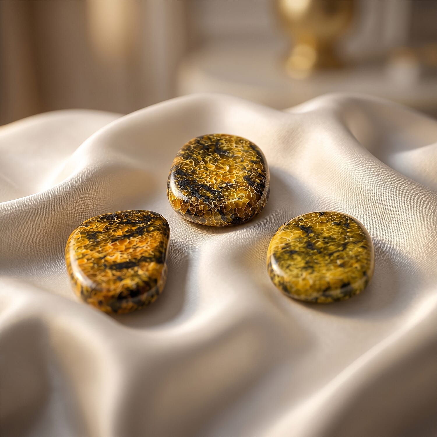 Yellow Turquoise Worry Stone (One Stone Per Purchase) (Style/Color Varies)