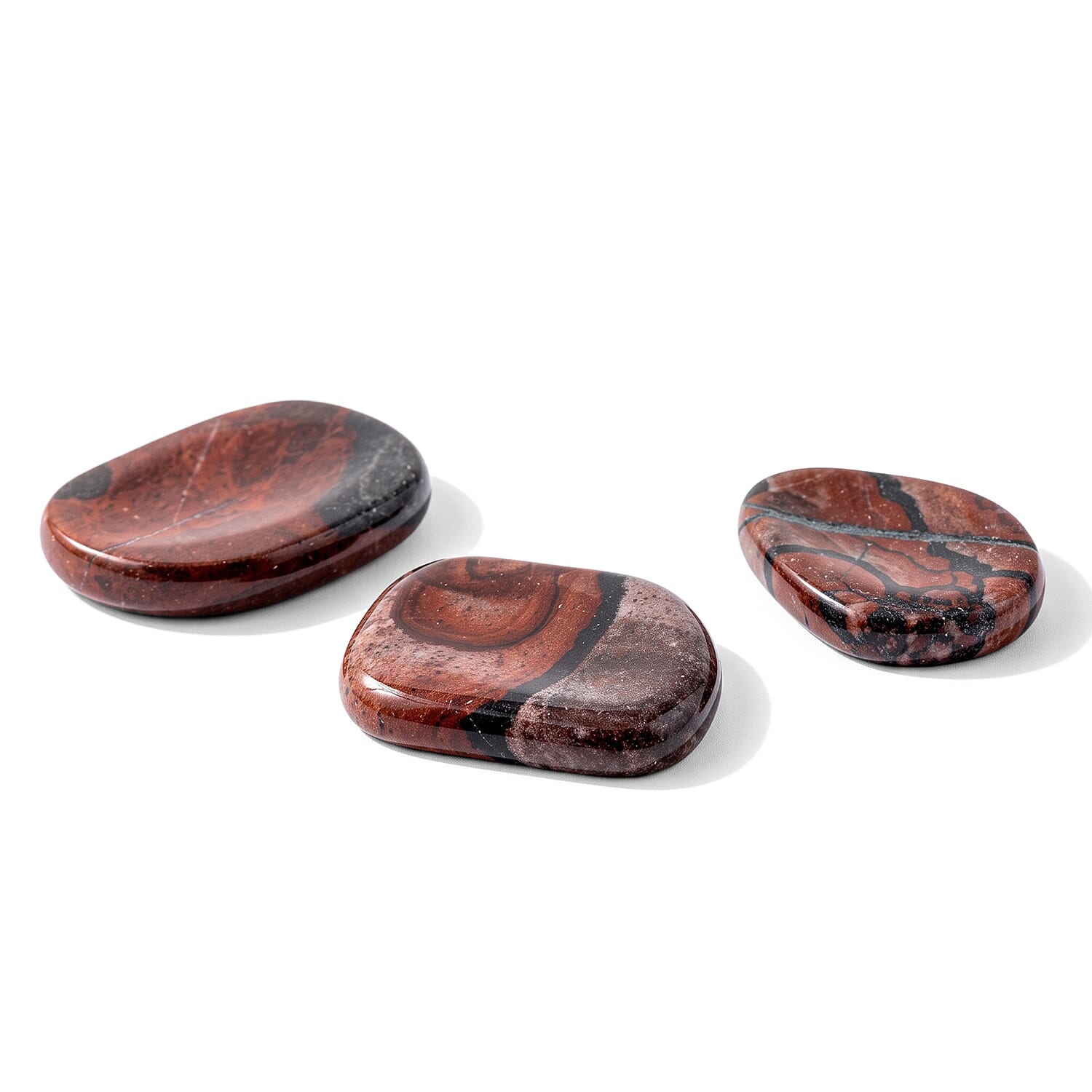 Red Velvet Agate Worry Stone (One Stone Per Purchase) (Style/Color Varies)