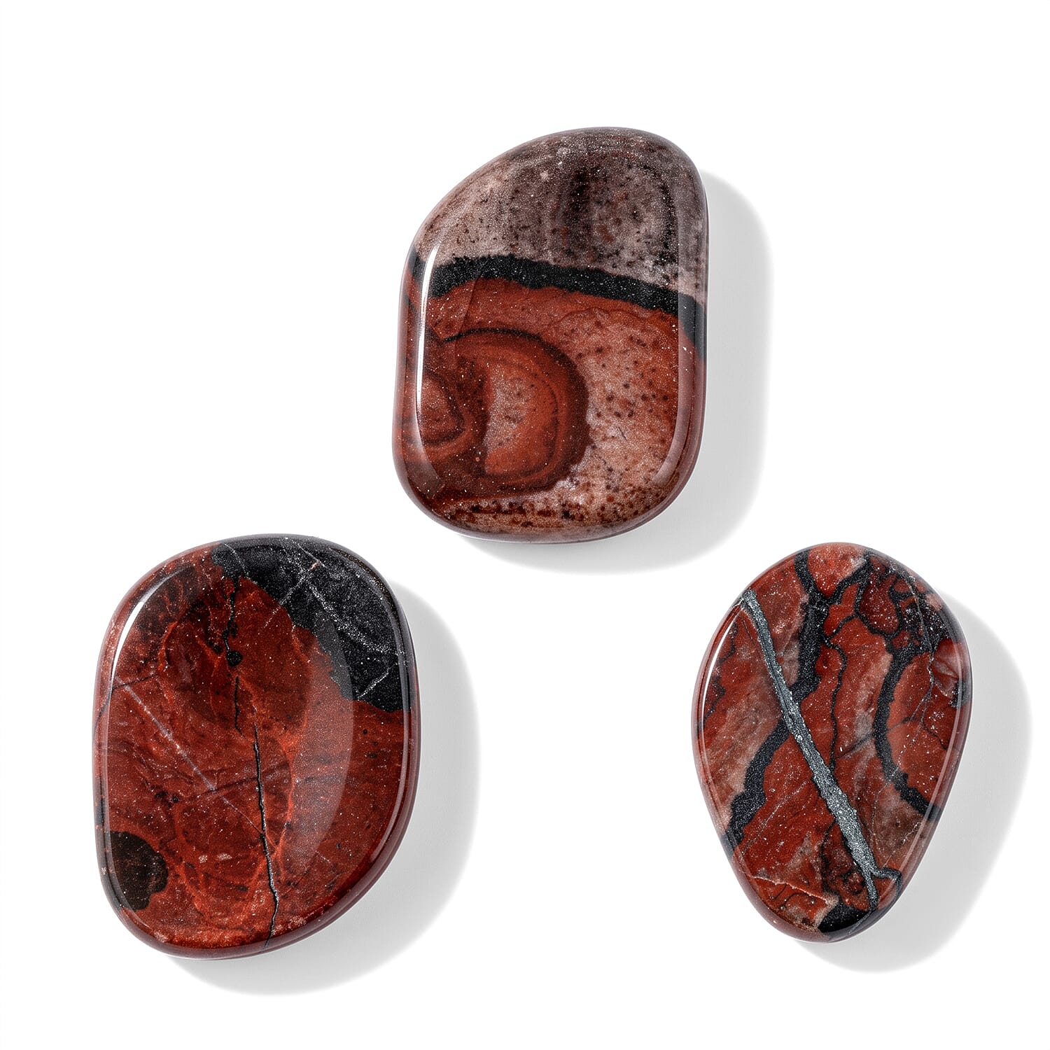 Red Velvet Agate Worry Stone (One Stone Per Purchase) (Style/Color Varies)
