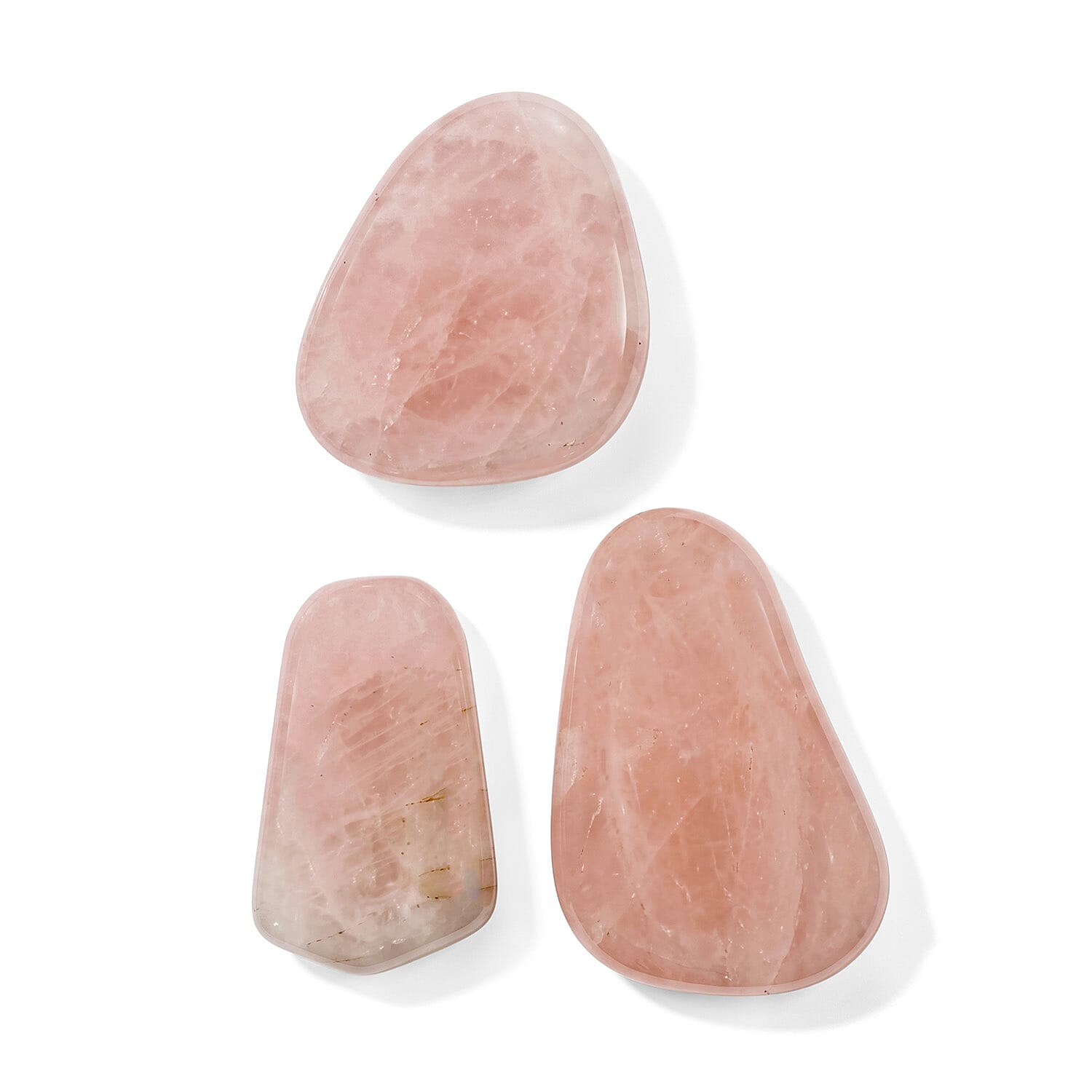 Rose Quartz Worry Stone (One Stone Per Purchase) (Style/Color Varies)