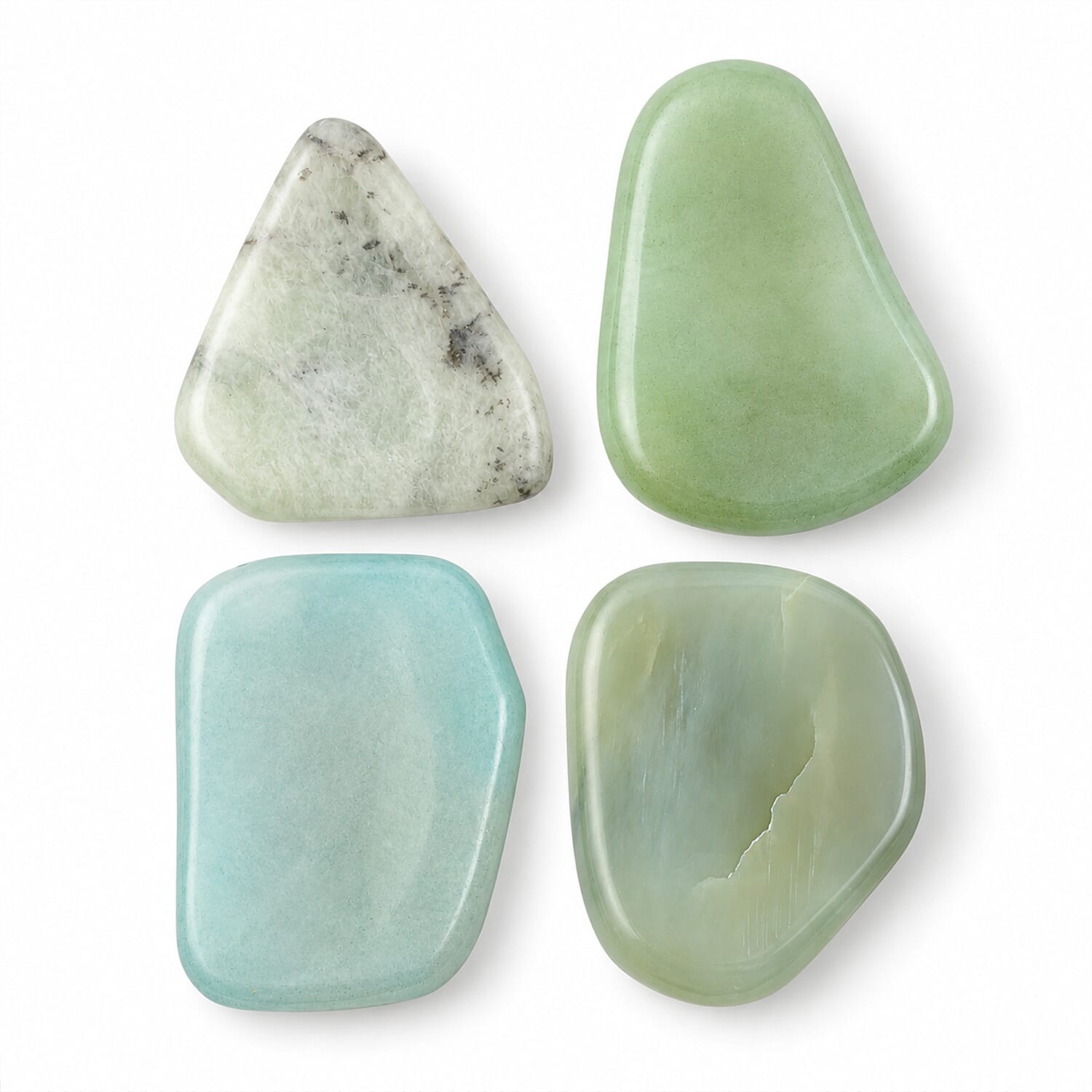 Prehnite Worry Stone (One Stone Per Purchase) (Style/Color Varies)