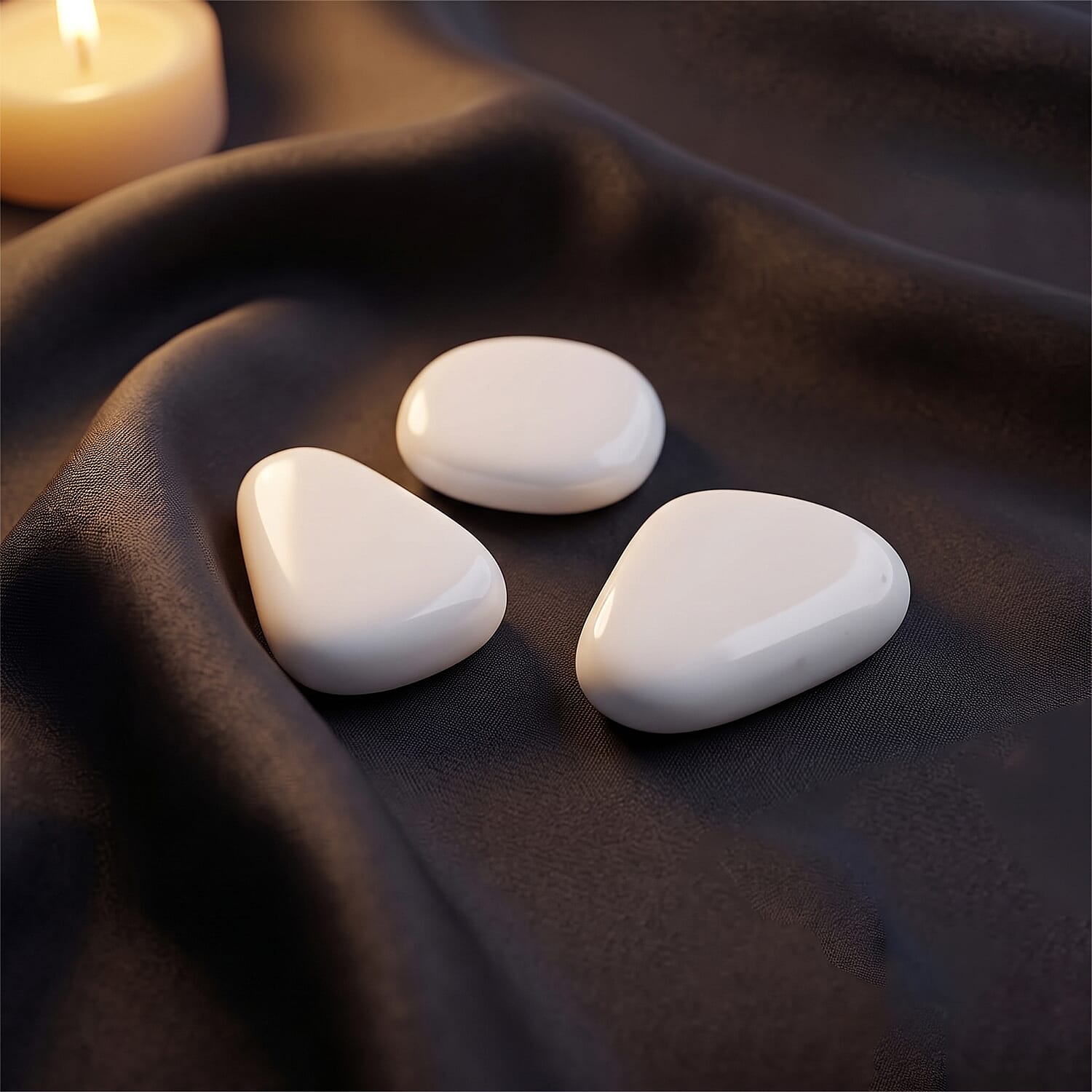 White Quartz Worry Stone (One Stone Per Purchase) (Style/Color Varies)