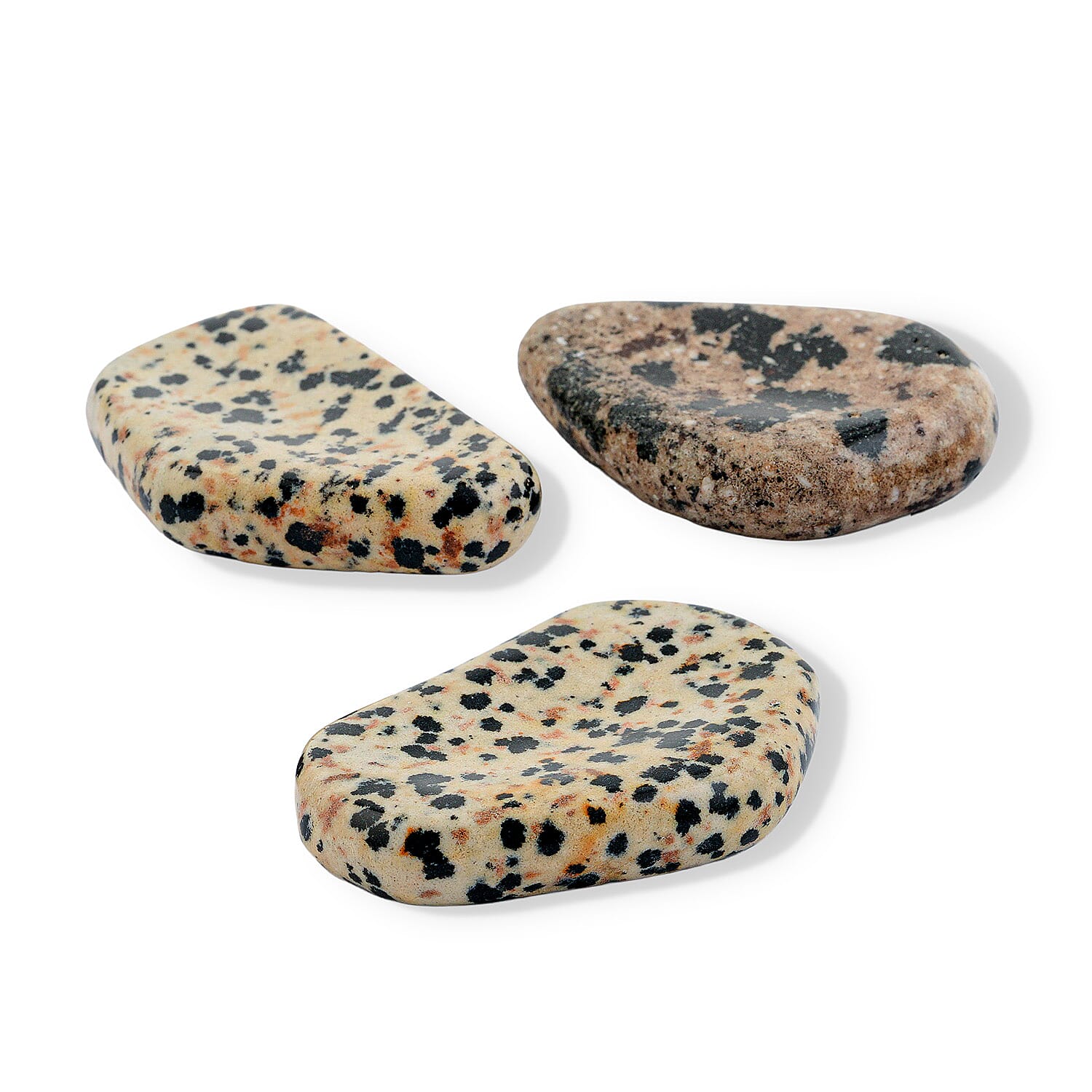 Dalmatian Jasper Worry Stone (One Stone Per Purchase) (Style/Color Varies)