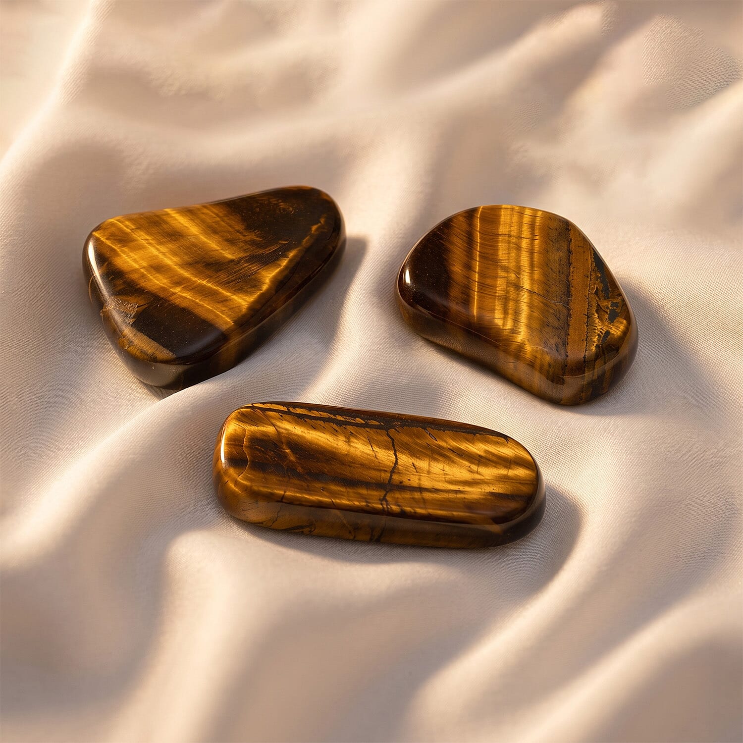 Tiger's Eye Worry Stone (One Stone Per Purchase) (Style/Color Varies)