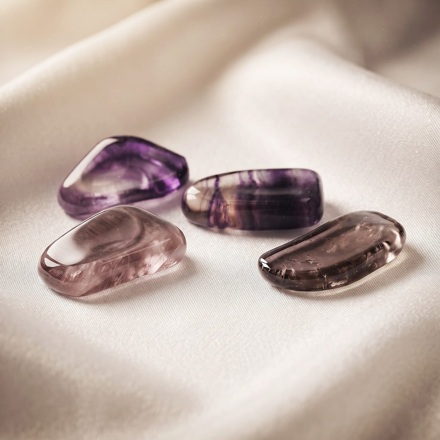Fluorite Worry Stone (One Stone Per Purchase) (Style/Color Varies)