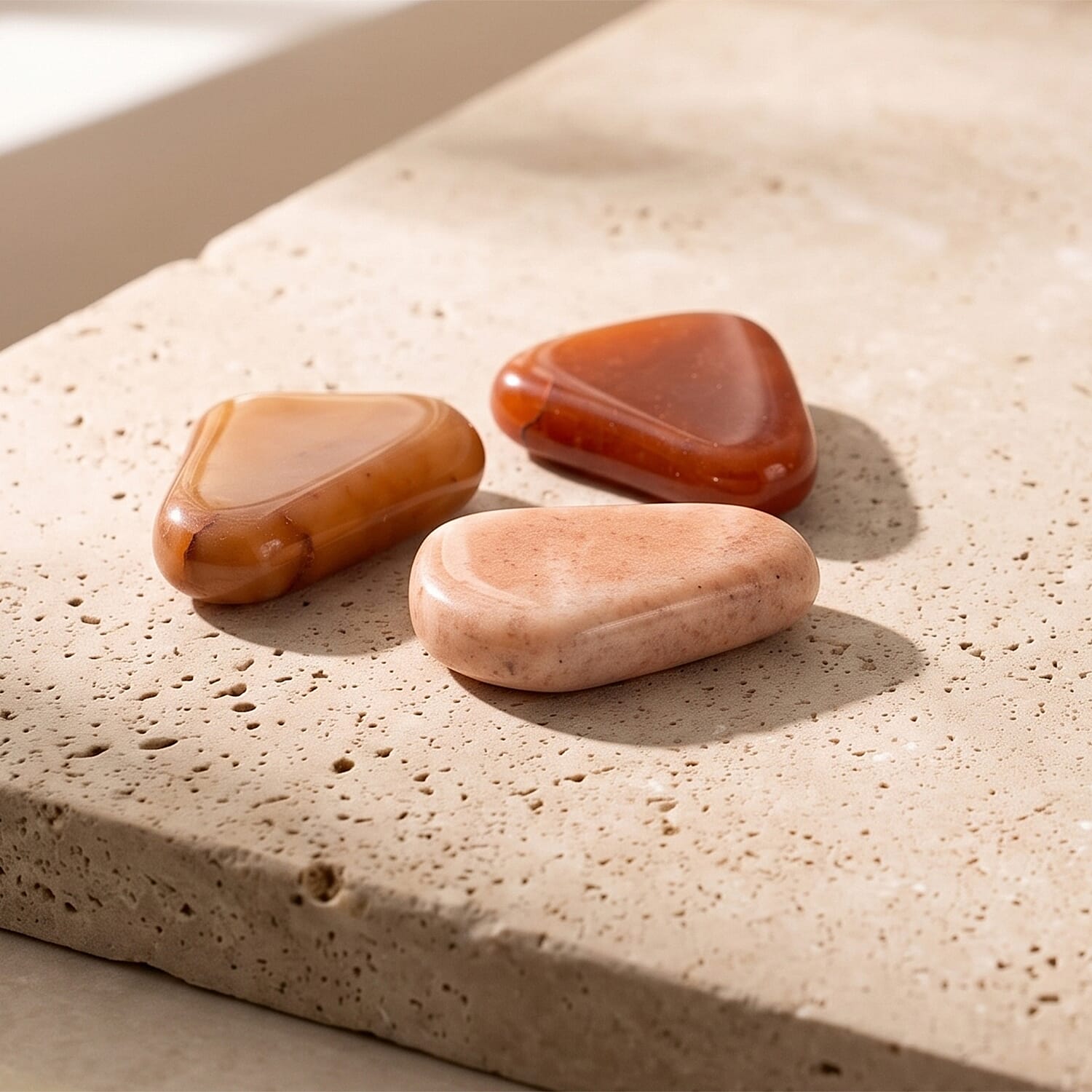 Carnelian Worry Stone (One Stone Per Purchase) (Style/Color Varies)