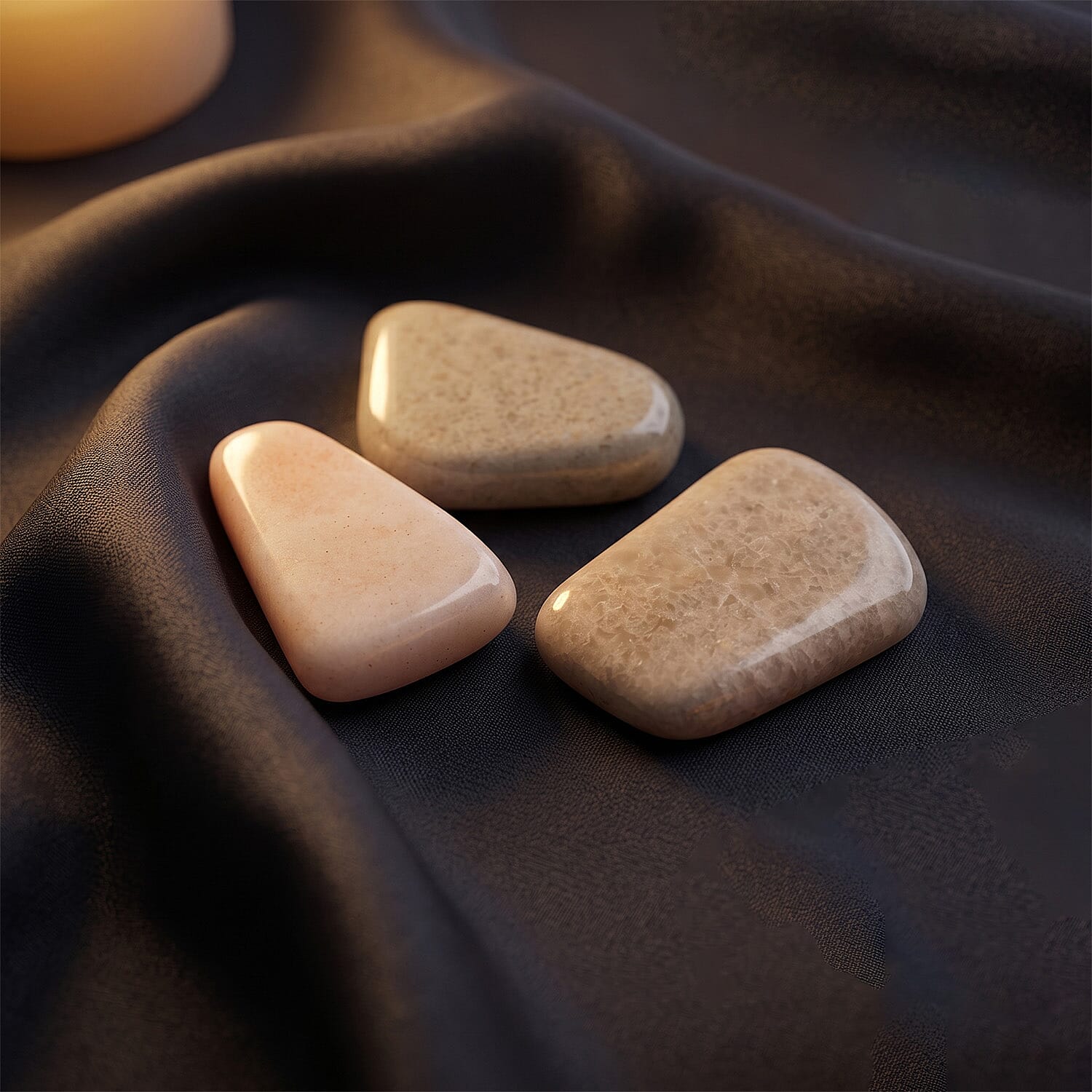 Rutilated Quartz Worry Stone (One Stone Per Purchase) (Style/Color Varies)
