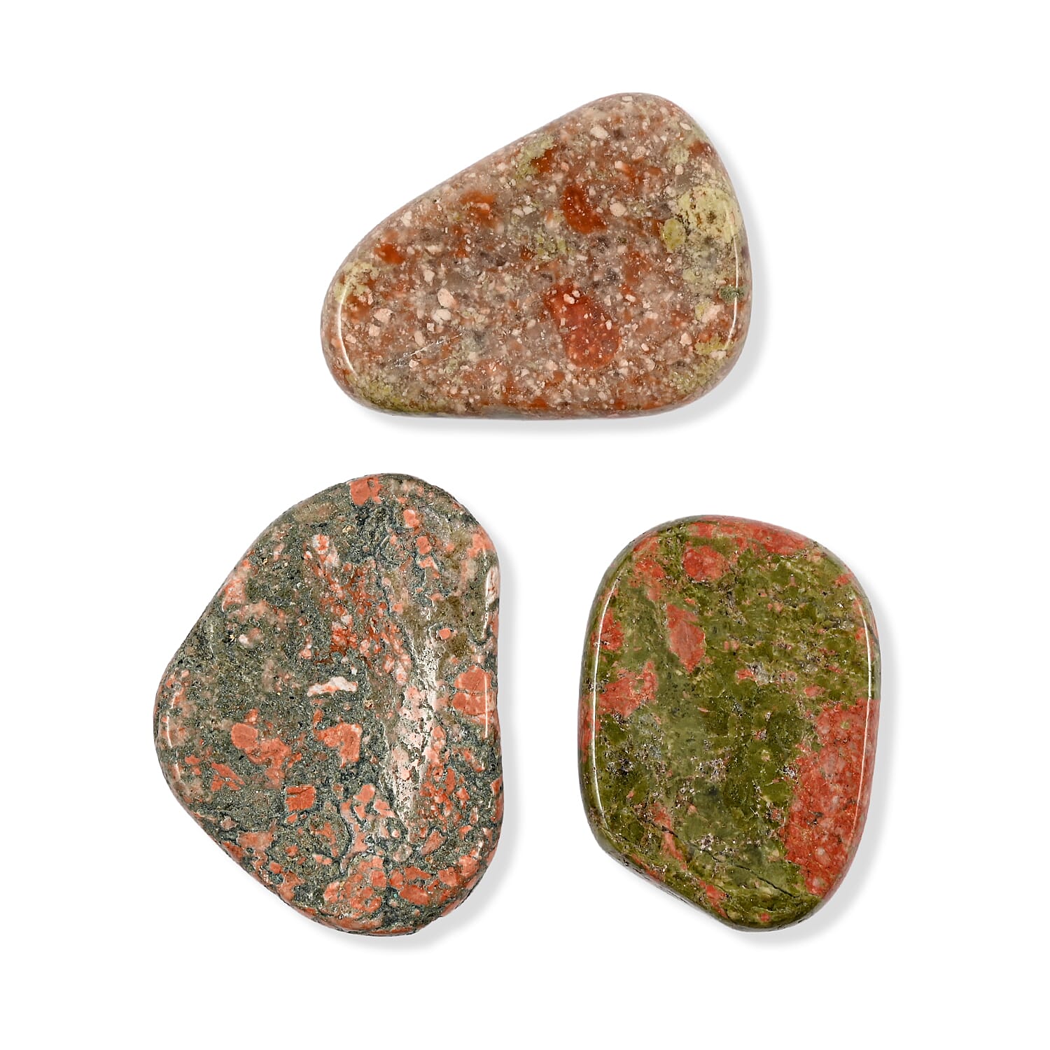 Unakite Worry Stone (One Stone Per Purchase) (Style/Color Varies)