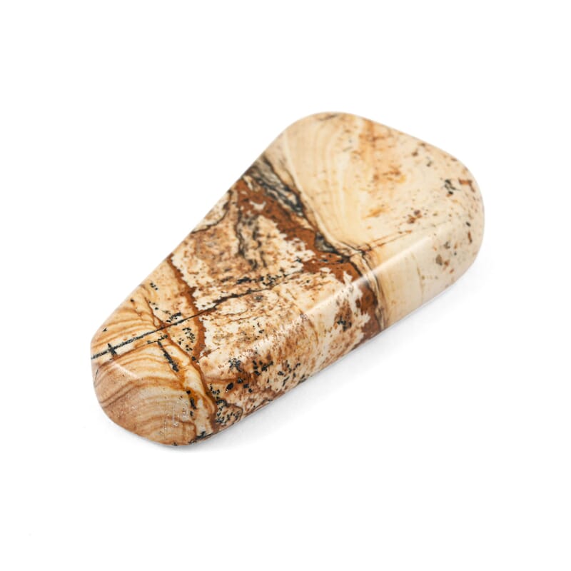 Picture Jasper Worry Stone (One Stone Per Purchase) (Style/Color Varies)