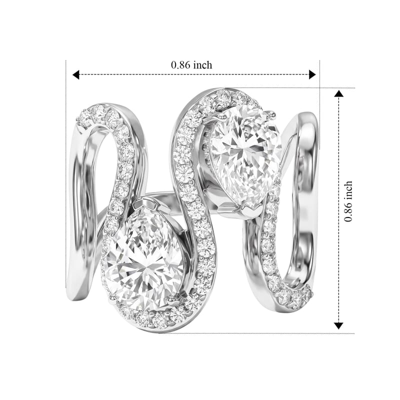 D'Joy Moissanite 4.10 ctw Ring in Rhodium Over Sterling Silver (Size 6.0)