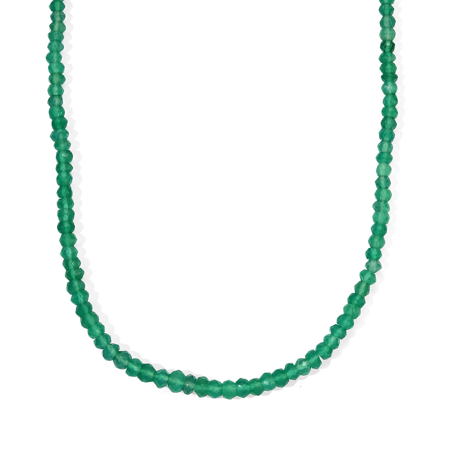 EverTrue Verde Onyx 50.00 ctw Necklace (18 Inches) in Stainless Steel