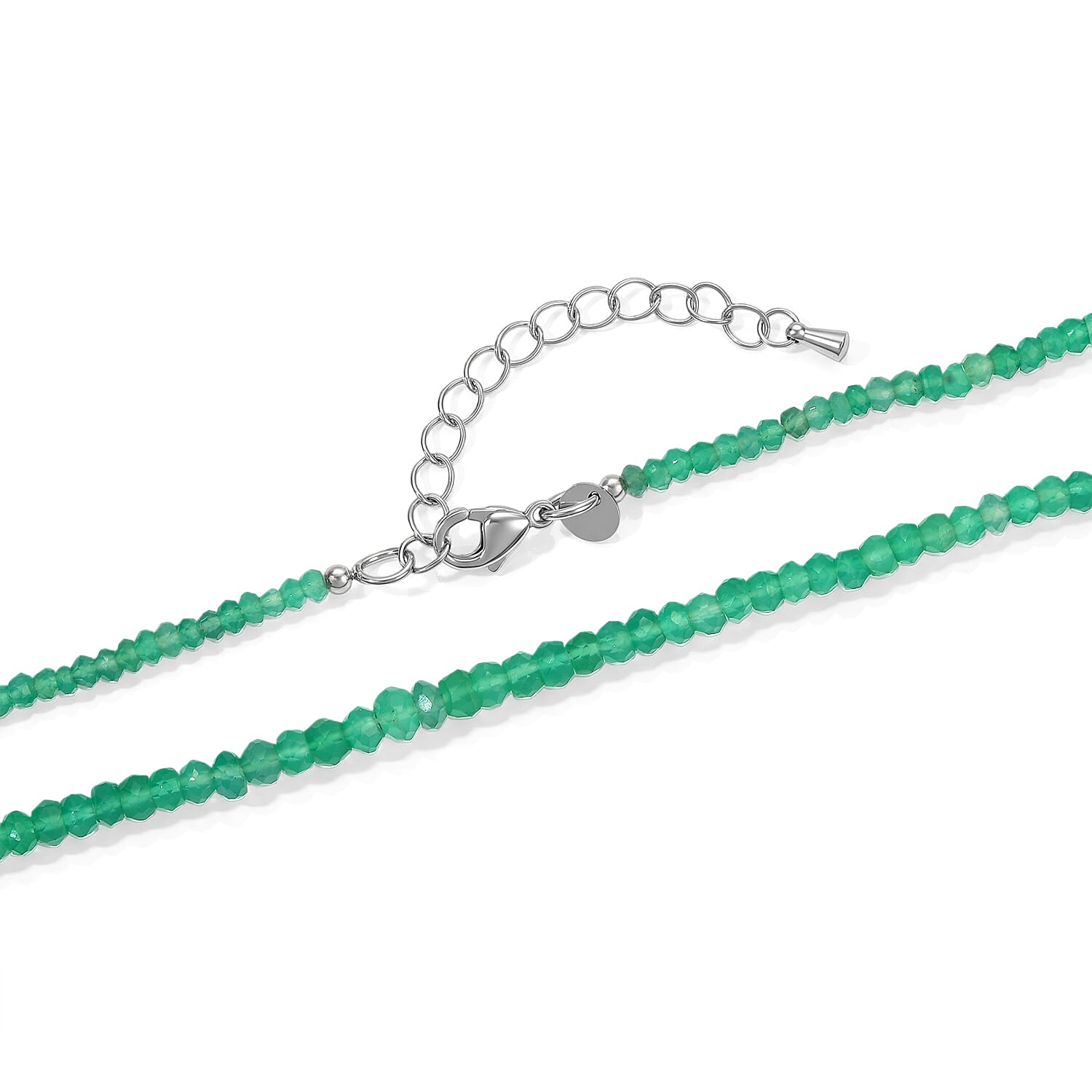 EverTrue Verde Onyx 50.00 ctw Necklace (18 Inches) in Stainless Steel