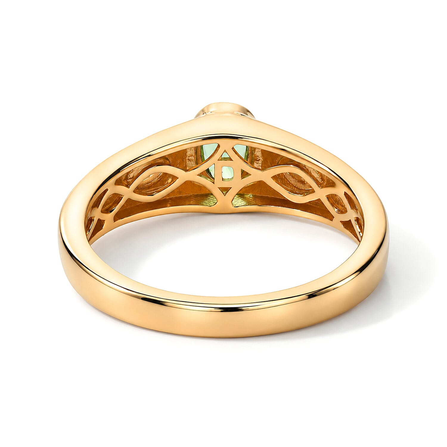 D'Joy Premium Tsavorite Garnet and Moissanite 0.60 ctw Men's Ring in 18K Vermeil Yellow Gold Over Sterling Silver (Size 9.0)