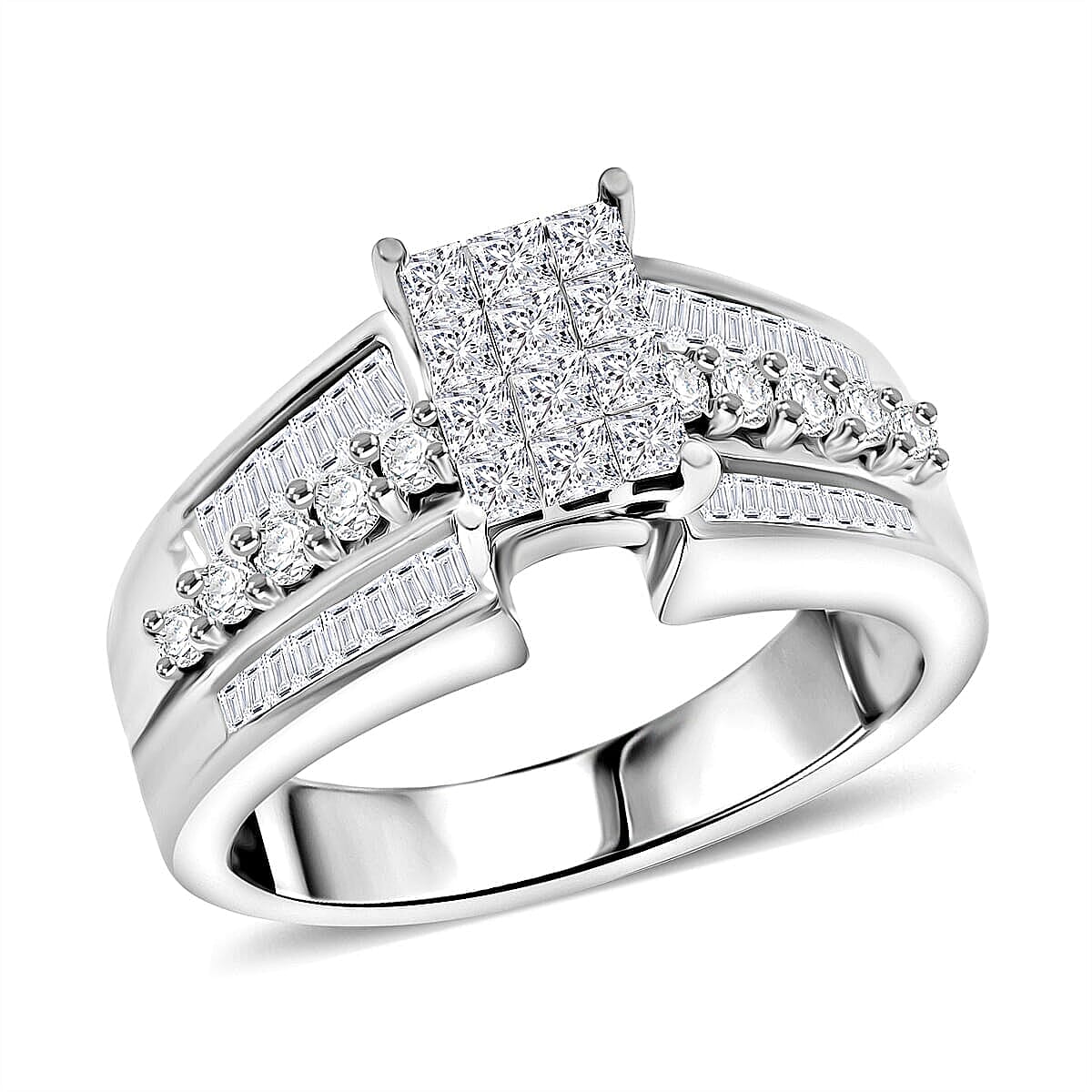 NY Closeout Diamond F VS 1.00 ctw Ring in 14K White Gold (Size 6.0) 6.85 Grams