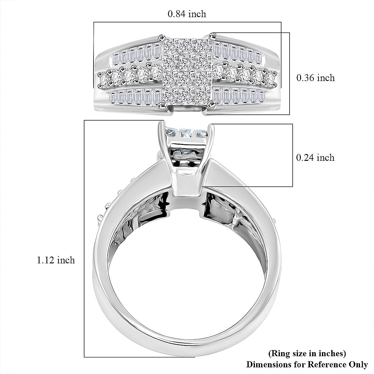 NY Closeout Diamond F VS 1.00 ctw Ring in 14K White Gold (Size 6.0) 6.85 Grams