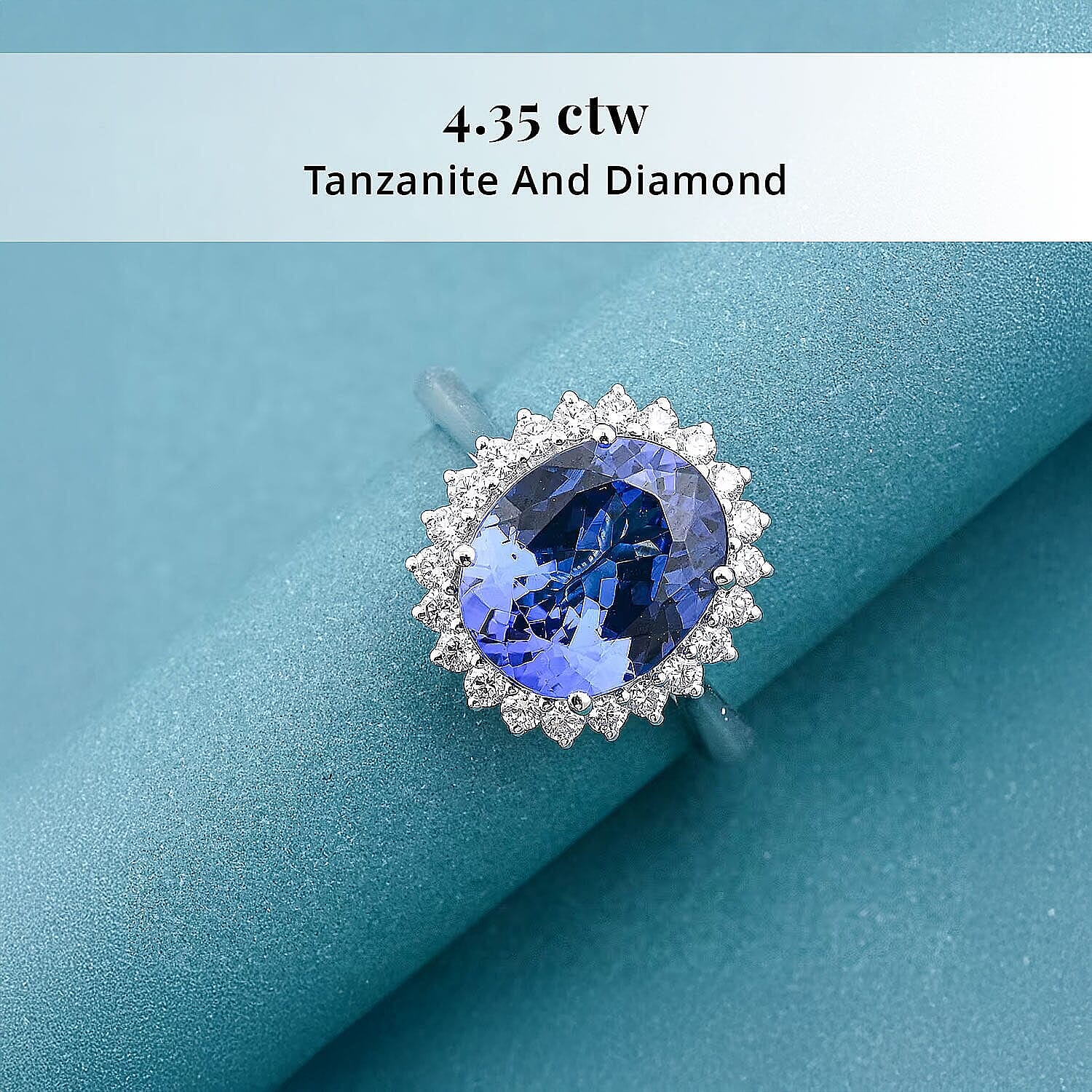 Certified and Appraised Rhapsody AAAA Tanzanite and Diamond E-F VS 4.35 ctw Ring in 950 Platinum (Size 5.0) 7.10 Grams