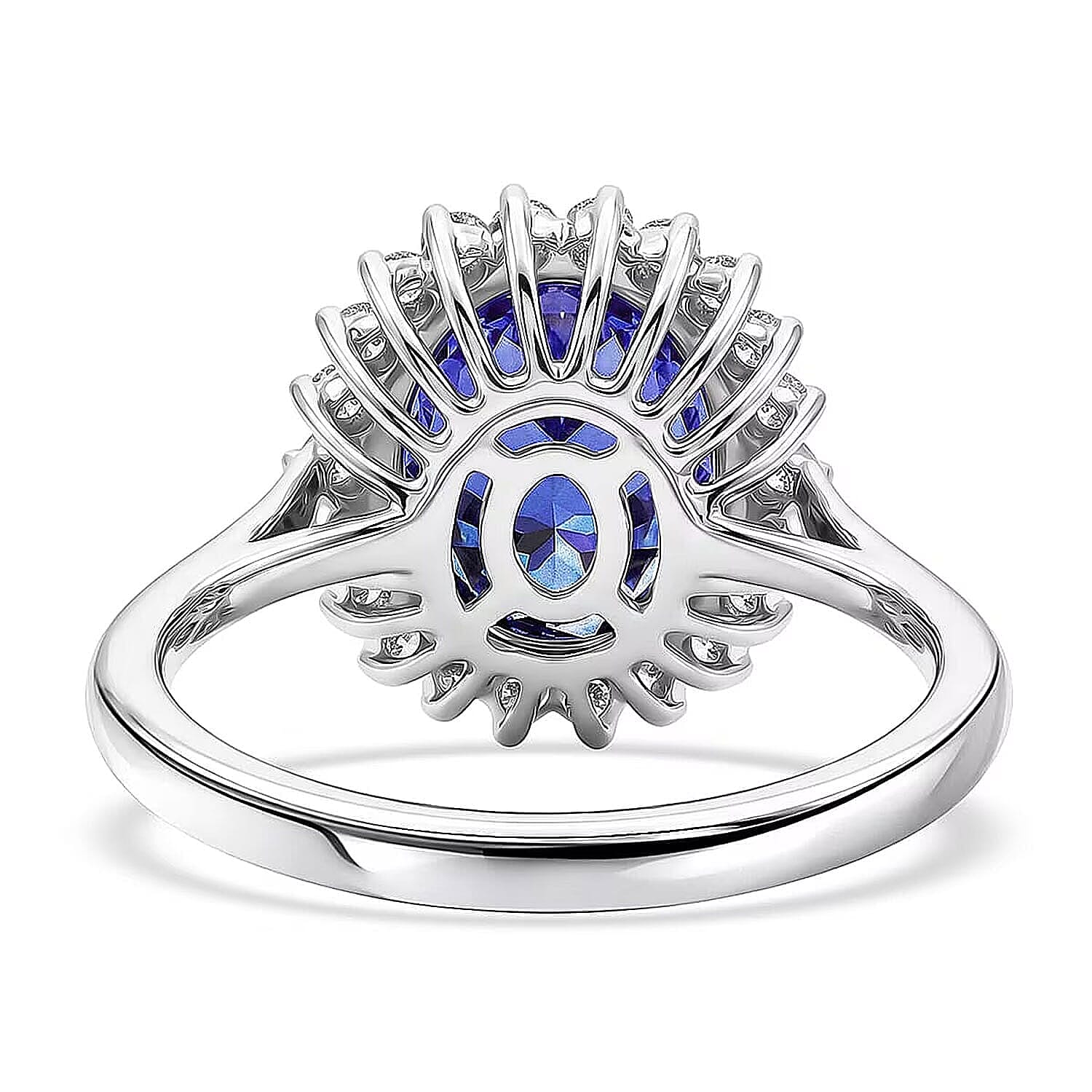 Certified and Appraised Rhapsody AAAA Tanzanite and Diamond E-F VS 4.35 ctw Ring in 950 Platinum (Size 5.0) 7.10 Grams