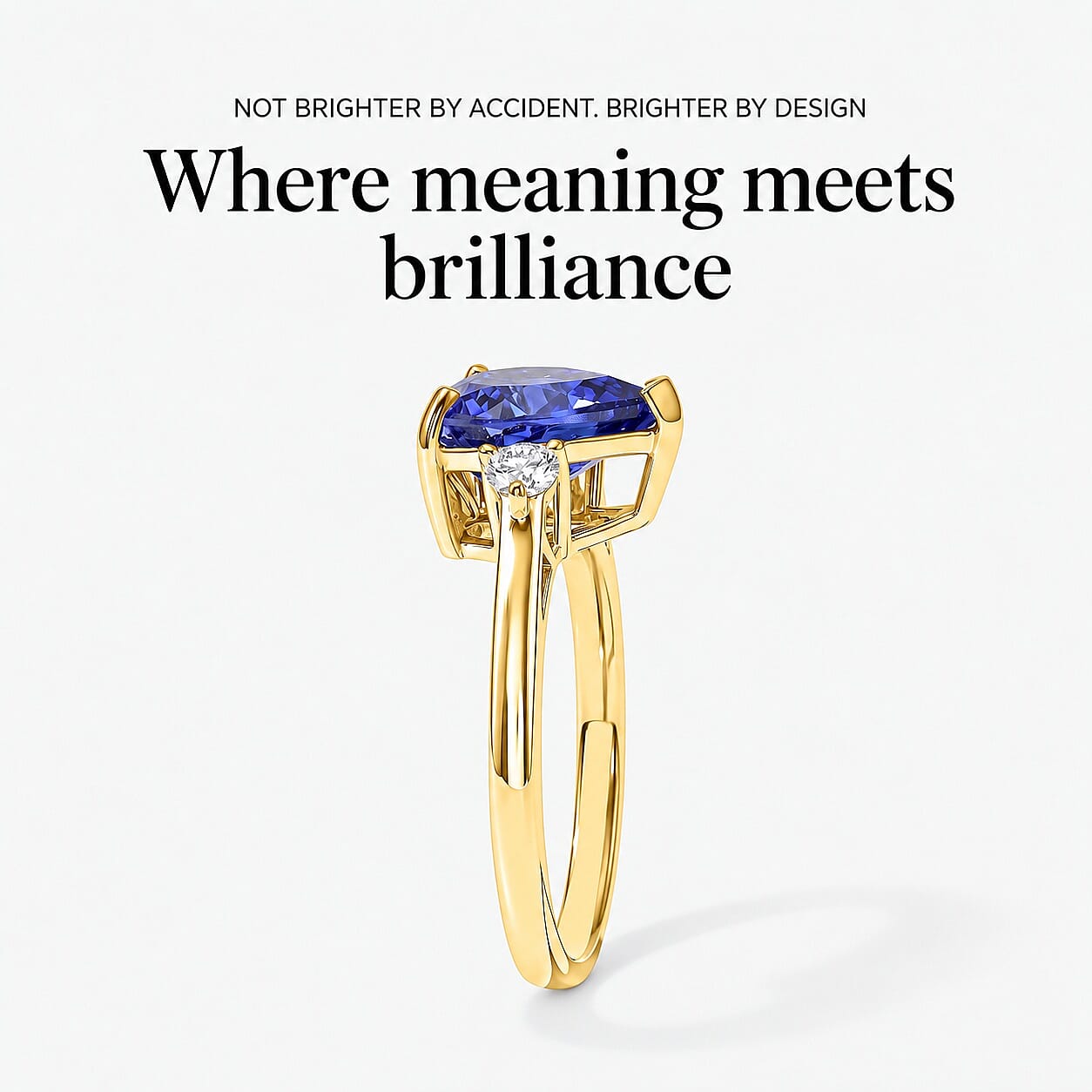 Premium Tanzanite and Diamond I2 2.65 ctw Heart Ring in 10K Yellow Gold (Size 5.0)