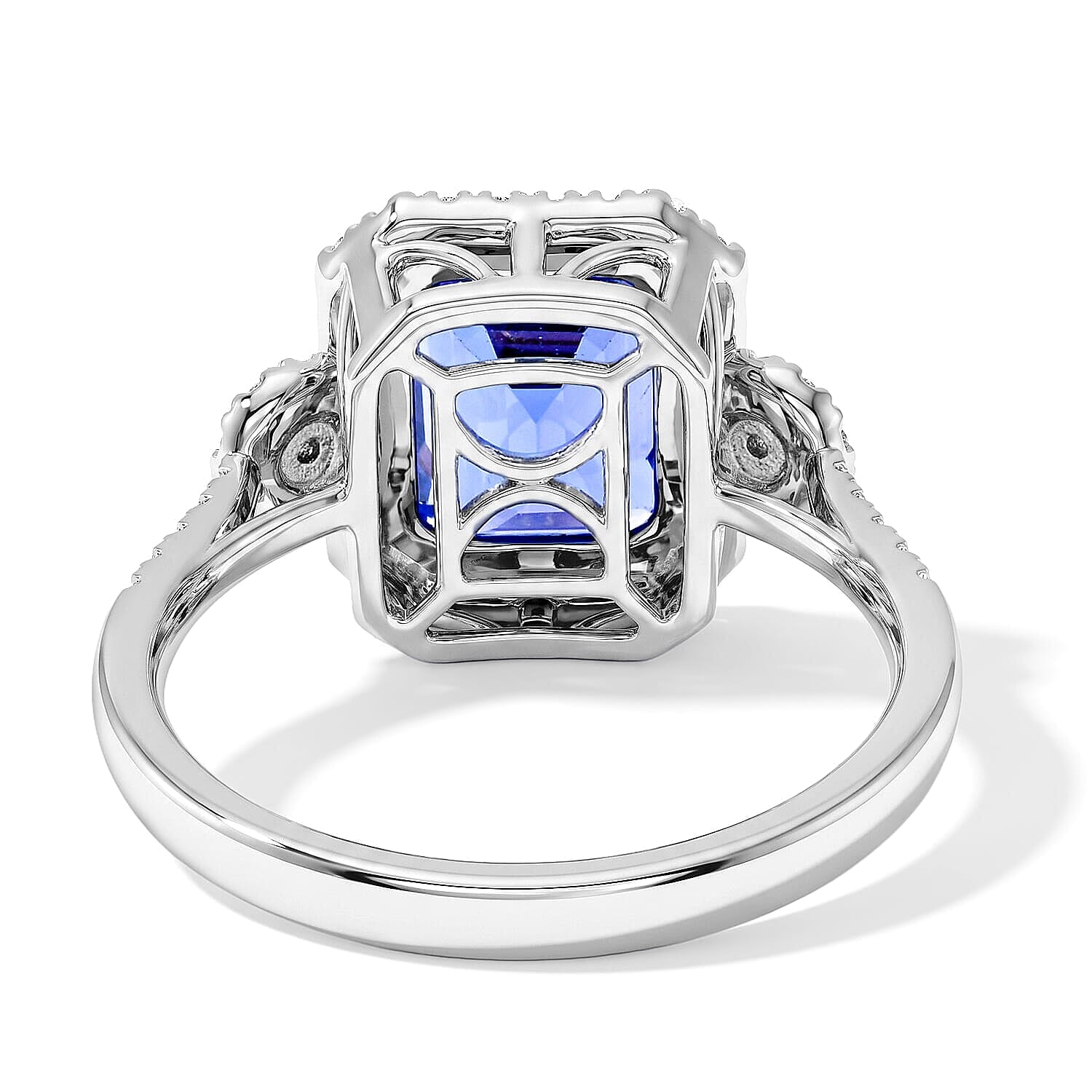 Certified and Appraised Rhapsody AAAA Tanzanite and Diamond E-F VS 4.00 ctw Ring in 950 Platinum (Size 5.0) 6.6 Grams