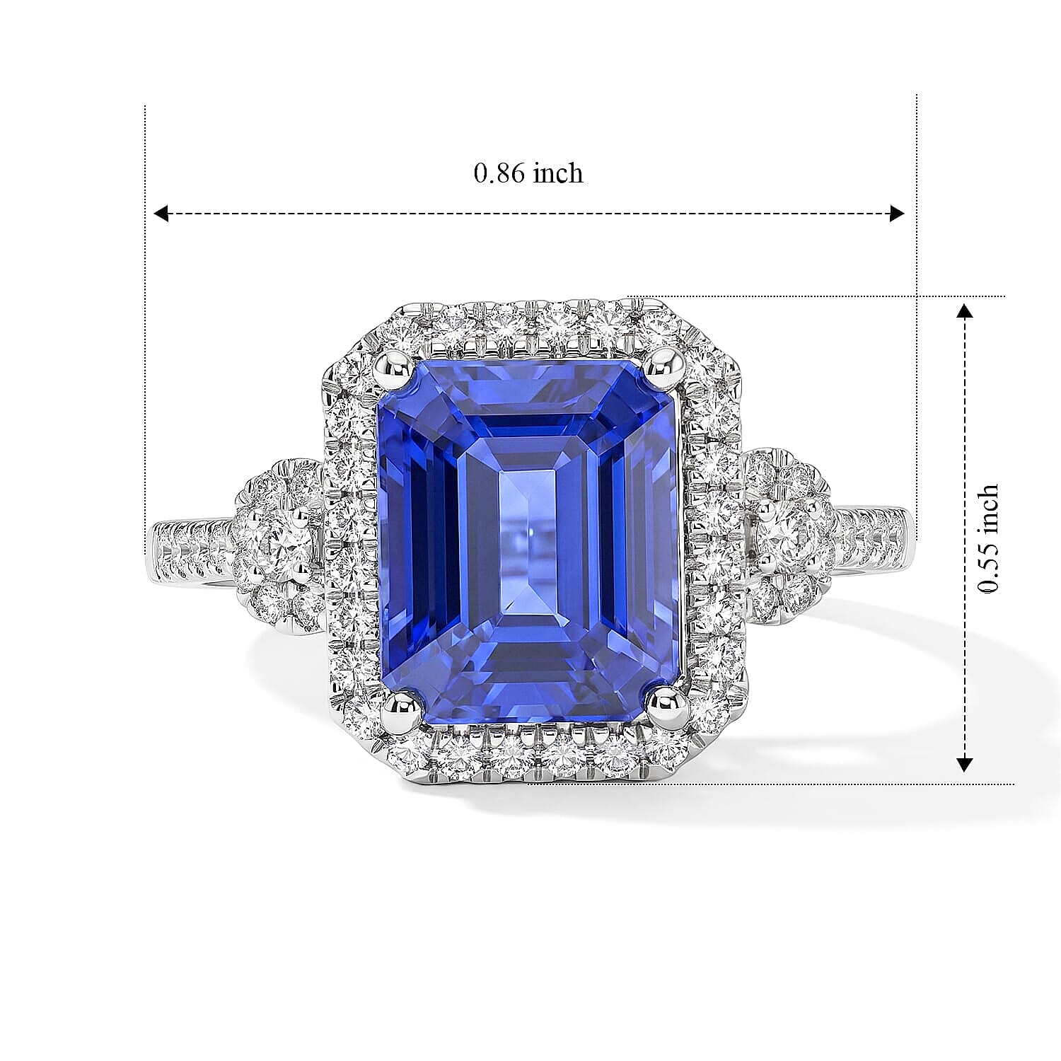 Certified and Appraised Rhapsody AAAA Tanzanite and Diamond E-F VS 4.00 ctw Ring in 950 Platinum (Size 5.0) 6.6 Grams