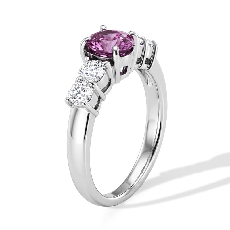 AAAA Pink Sapphire and White Diamond SI 1.60 ctw Ring in 900 Platinum (Size 6.0) 5.60 Grams