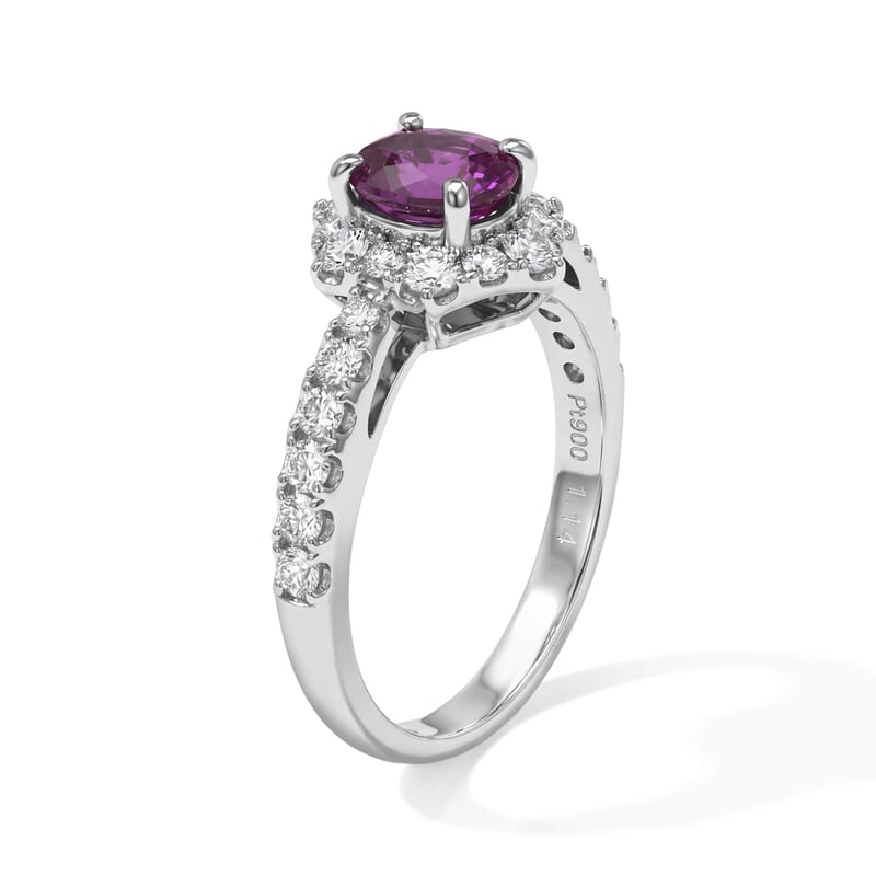 AAAA Ruby and White Diamond SI 1.70 ctw Ring in 900 Platinum (Size 6.0) 5.20 Grams