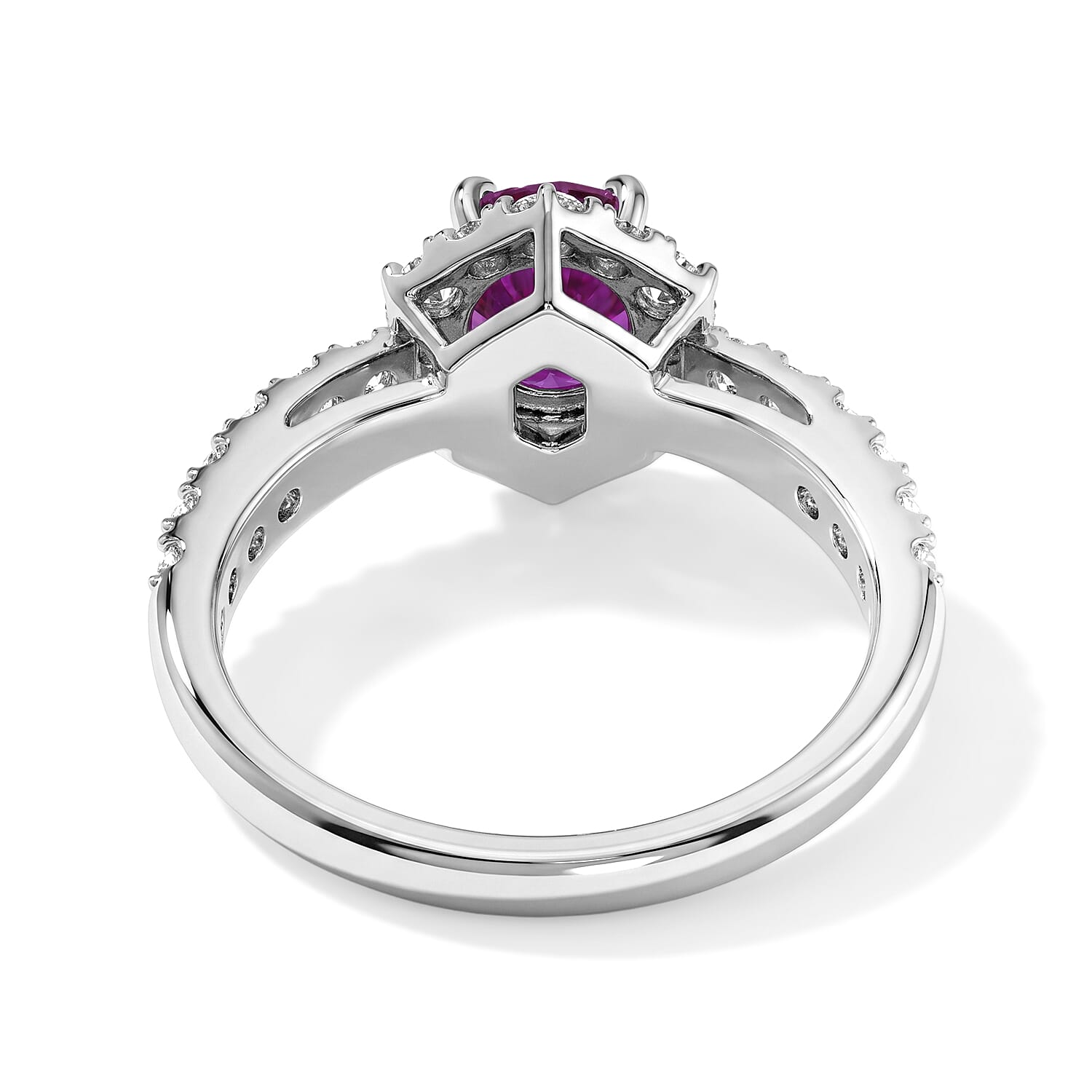 AAAA Ruby and White Diamond SI 1.70 ctw Ring in 900 Platinum (Size 6.0) 5.20 Grams