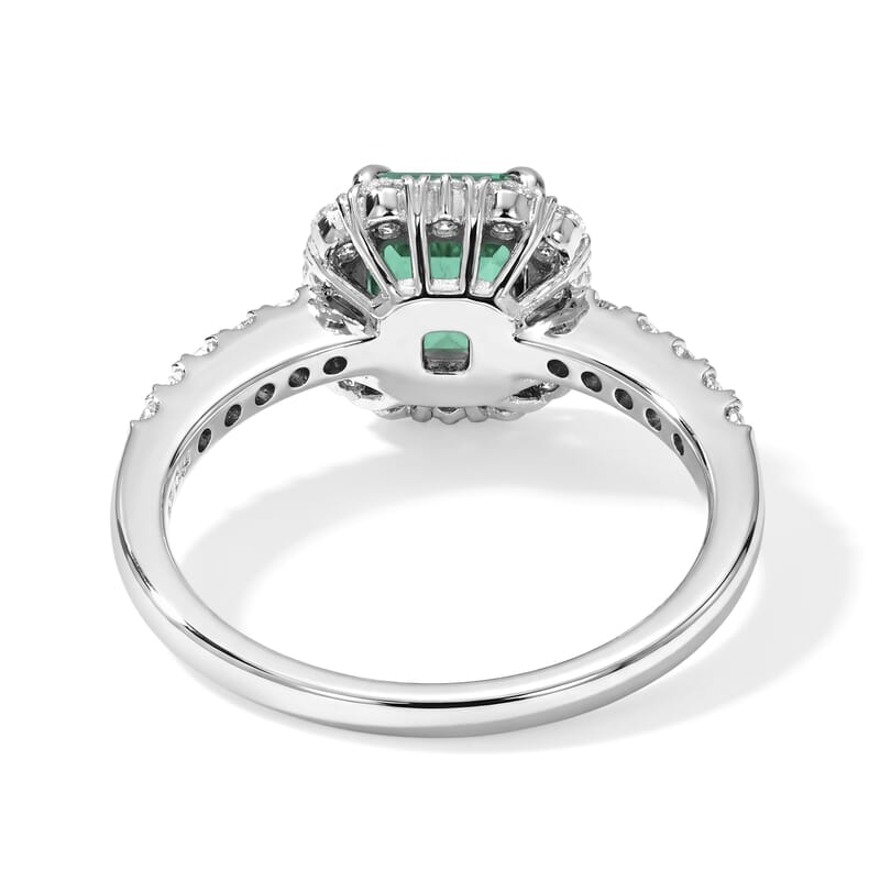 AAAA Colombian Emerald and White Diamond SI 1.55 ctw Ring in 900 Platinum (Size 6.5) 4.60 Grams