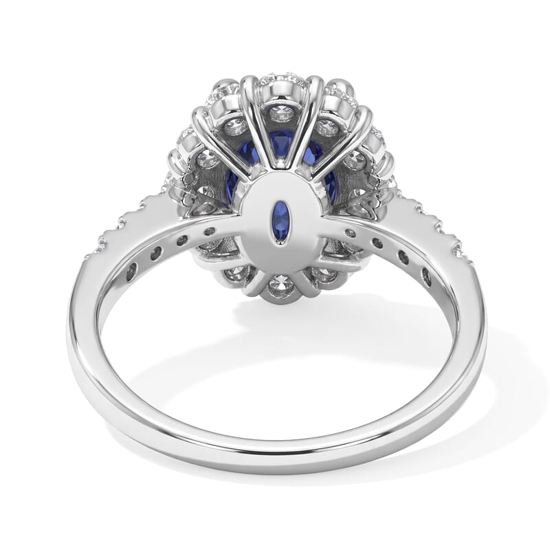 AAAA Cylone Blue Sapphire and White Diamond SI 3.30 ctw Ring in 900 Platinum (Size 6.5) 6.30 Grams