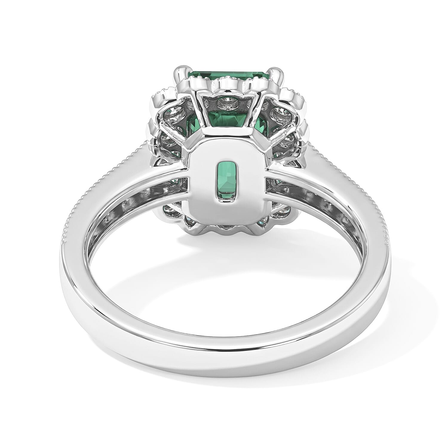 AAAA Colombian Emerald and White Diamond SI 2.85 ctw Ring in 900 Platinum (Size 6.5) 6.40 Grams