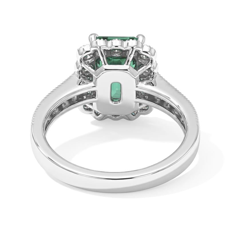 AAAA Colombian Emerald and White Diamond SI 2.85 ctw Ring in 900 Platinum (Size 6.5) 6.40 Grams