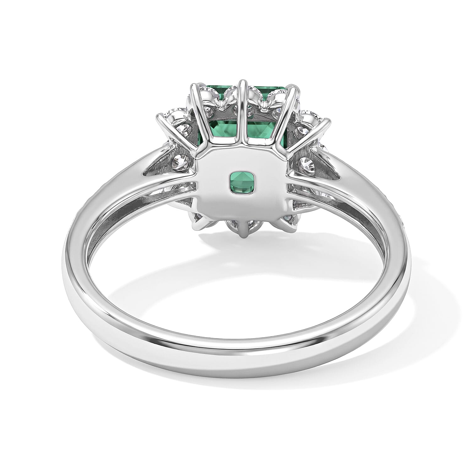 AAAA Colombian Emerald and White Diamond SI 2.00 ctw Ring in 900 Platinum (Size 6.5)