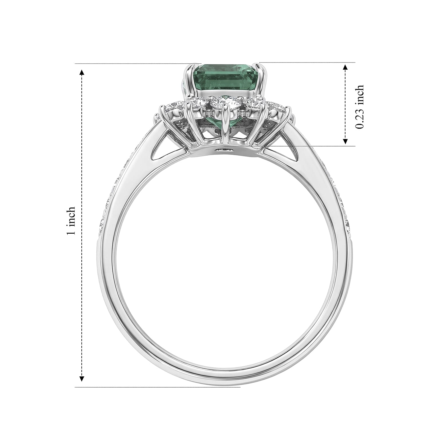 AAAA Colombian Emerald and White Diamond SI 2.00 ctw Ring in 900 Platinum (Size 6.5)