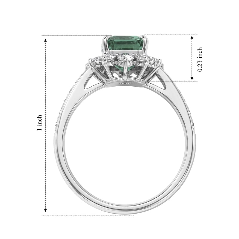 AAAA Colombian Emerald and White Diamond SI 2.00 ctw Ring in 900 Platinum (Size 6.5)