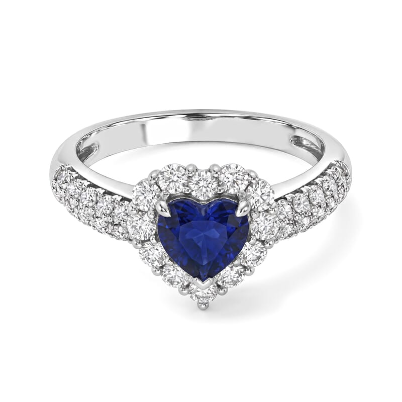 AAAA Cylone Blue Sapphire and White Diamond SI 2.20 ctw Ring in 900 Platinum (Size 6.5) 5.30 Grams