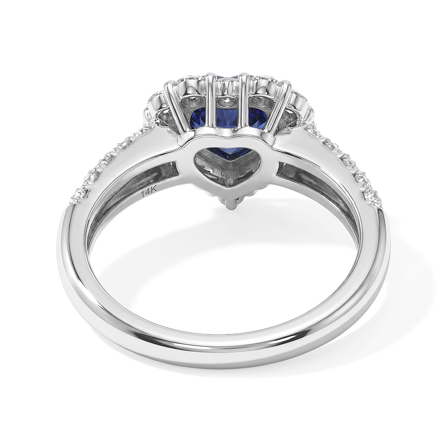 AAAA Cylone Blue Sapphire and White Diamond SI 2.20 ctw Ring in 900 Platinum (Size 6.5) 5.30 Grams