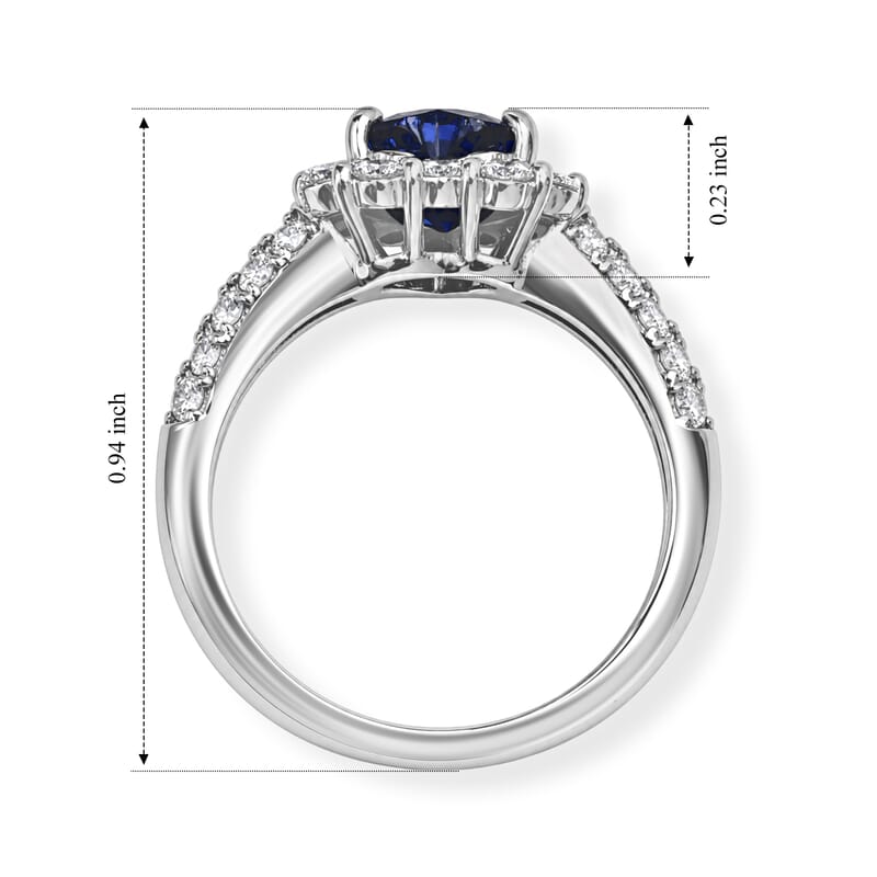 AAAA Cylone Blue Sapphire and White Diamond SI 2.20 ctw Ring in 900 Platinum (Size 6.5) 5.30 Grams