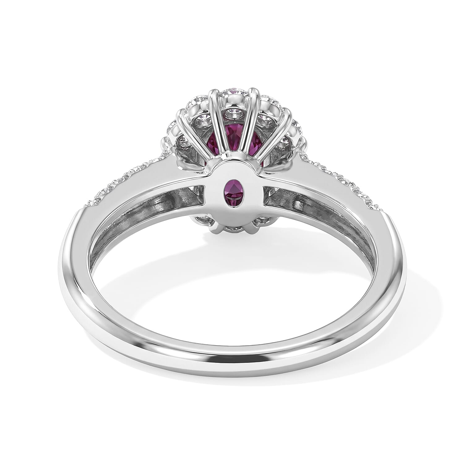 AAAA Ruby and White Diamond SI 1.75 ctw Ring in 900 Platinum (Size 6.5) 5.00 Grams
