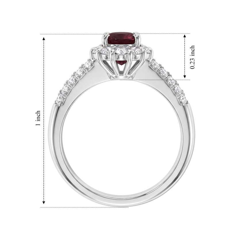 AAAA Ruby and White Diamond SI 1.75 ctw Ring in 900 Platinum (Size 6.5) 5.00 Grams