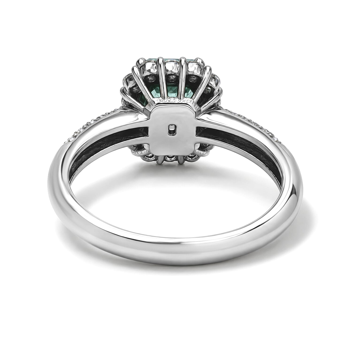 AAAA Colombian Emerald and White Diamond SI 1.65 ctw Ring in 900 Platinum (Size 6.5) 4.50 Grams
