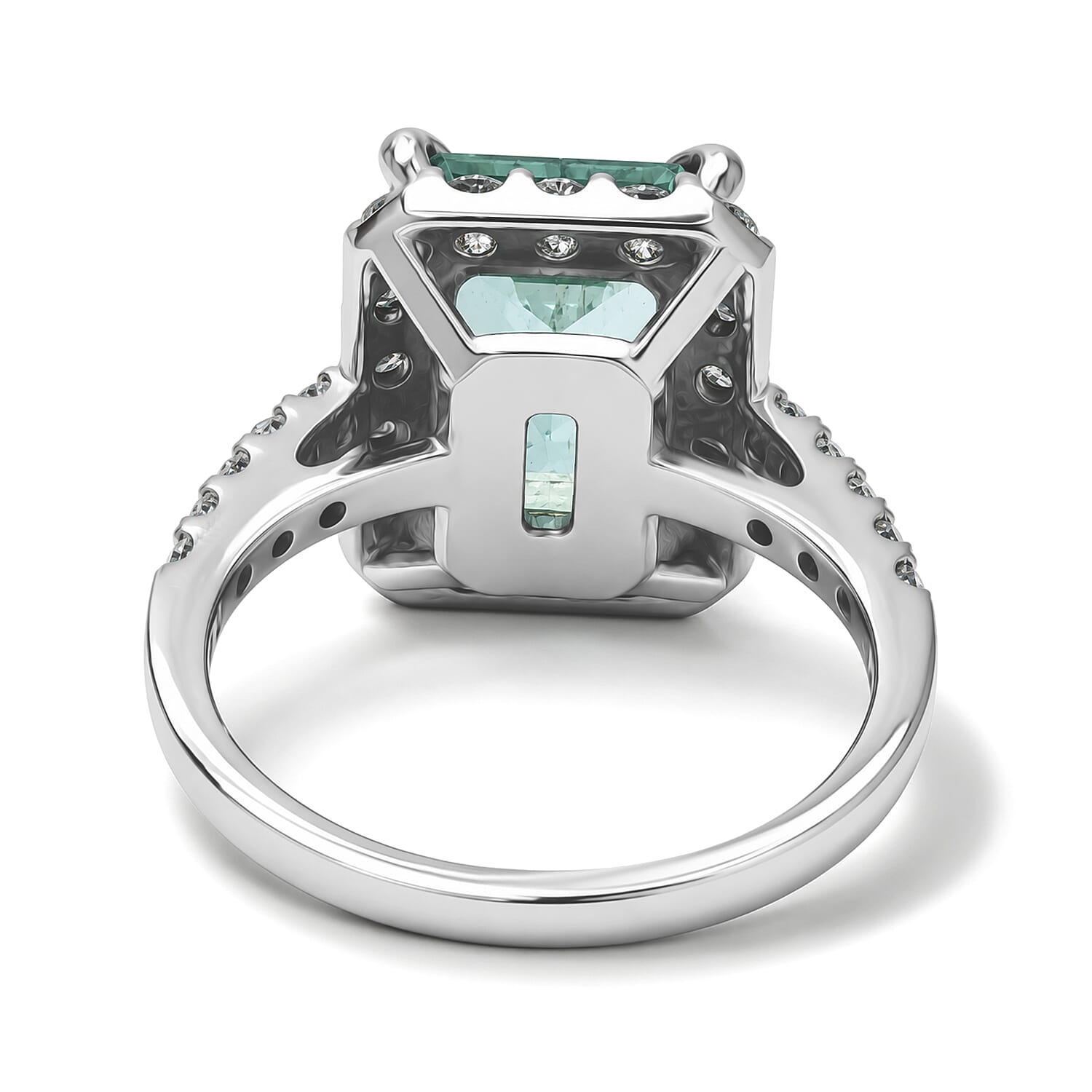 AAAA Colombian Emerald and White Diamond SI 4.10 ctw Ring in 900 Platinum (Size 6.5) 6.50 Grams