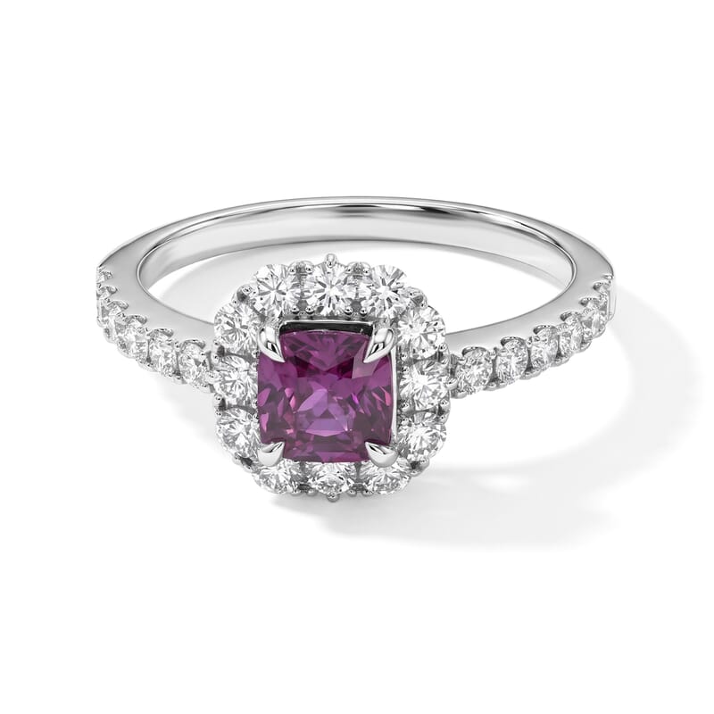 AAAA Ruby and White Diamond SI 1.70 ctw Ring in 900 Platinum (Size 6.5) 4.40 Grams