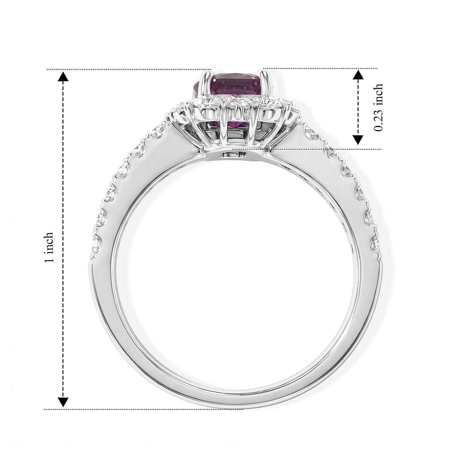 AAAA Ruby and White Diamond SI 1.70 ctw Ring in 900 Platinum (Size 6.5) 4.40 Grams