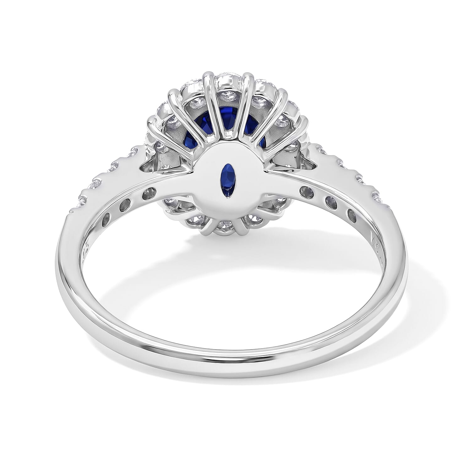 AAAA Cylone Blue Sapphire and White Diamond SI 2.30 ctw Ring in 900 Platinum (Size 6.5) 4.10 Grams