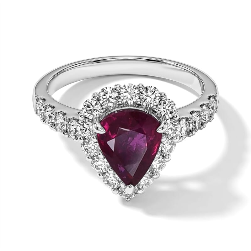 AAAA Ruby and White Diamond SI 2.85 ctw Ring in 900 Platinum (Size 6.5) 5.00 Grams