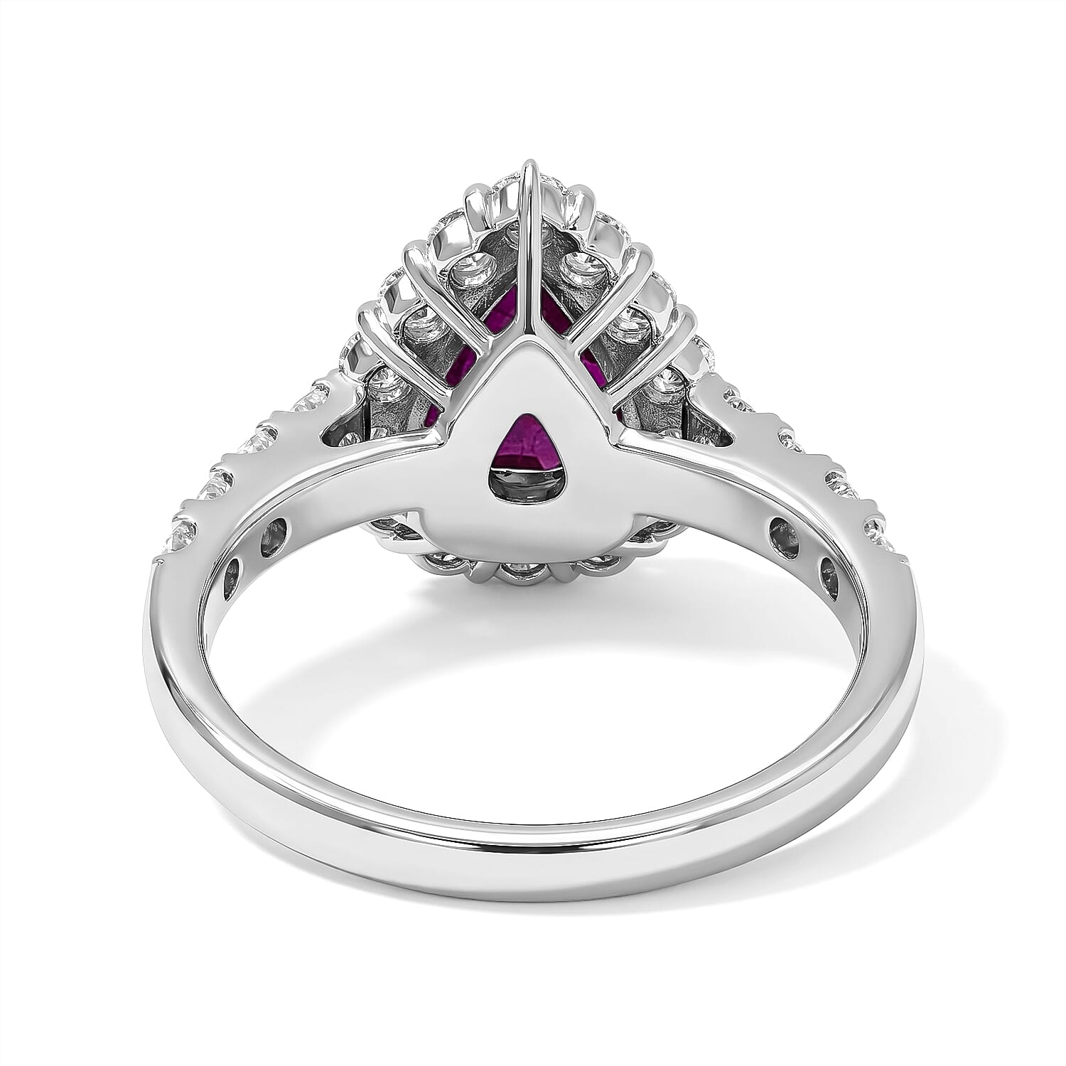 AAAA Ruby and White Diamond SI 2.85 ctw Ring in 900 Platinum (Size 6.5) 5.00 Grams