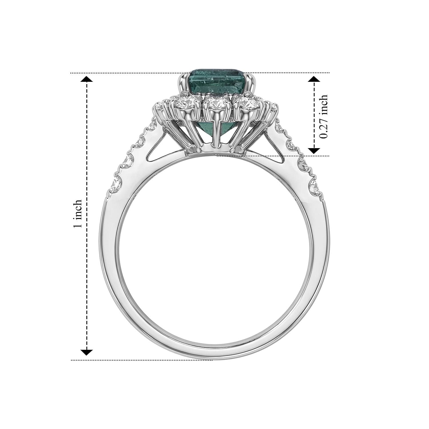 AAAA Boyaca Colombian Emerald and White Diamond SI 2.60 ctw Ring in 900 Platinum (Size 6.5) 5.90 Grams