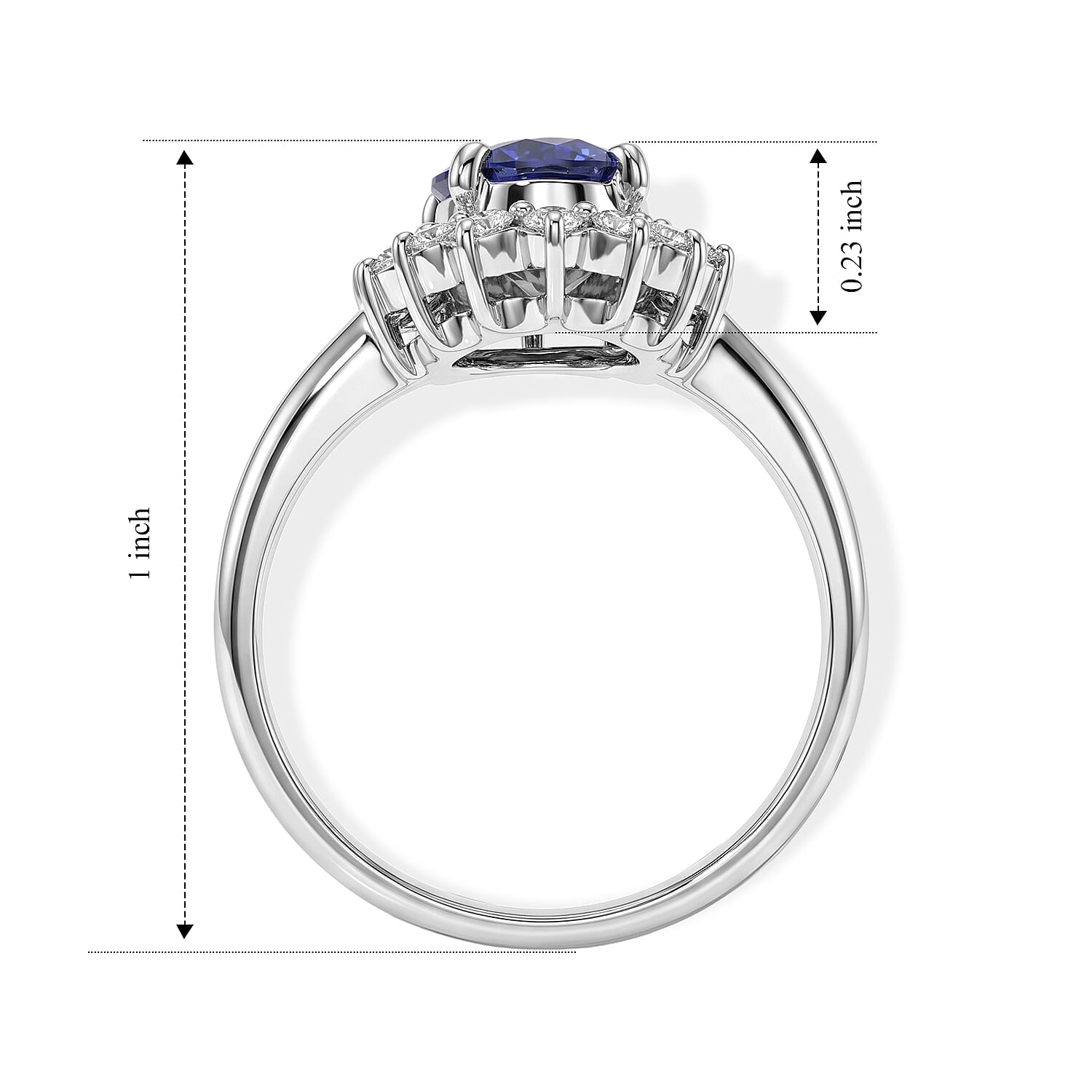 AAAA Cylone Blue Sapphire and White Diamond SI 2.40 ctw Ring in 900 Platinum (Size 7.0) 5.20 Grams