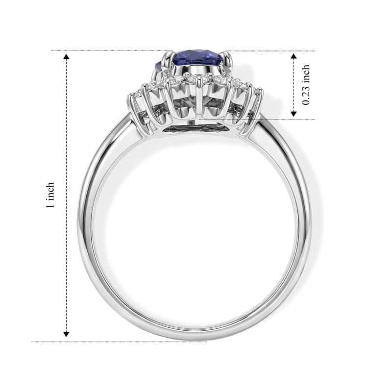 AAAA Cylone Blue Sapphire and White Diamond SI 2.40 ctw Ring in 900 Platinum (Size 7.0) 5.20 Grams