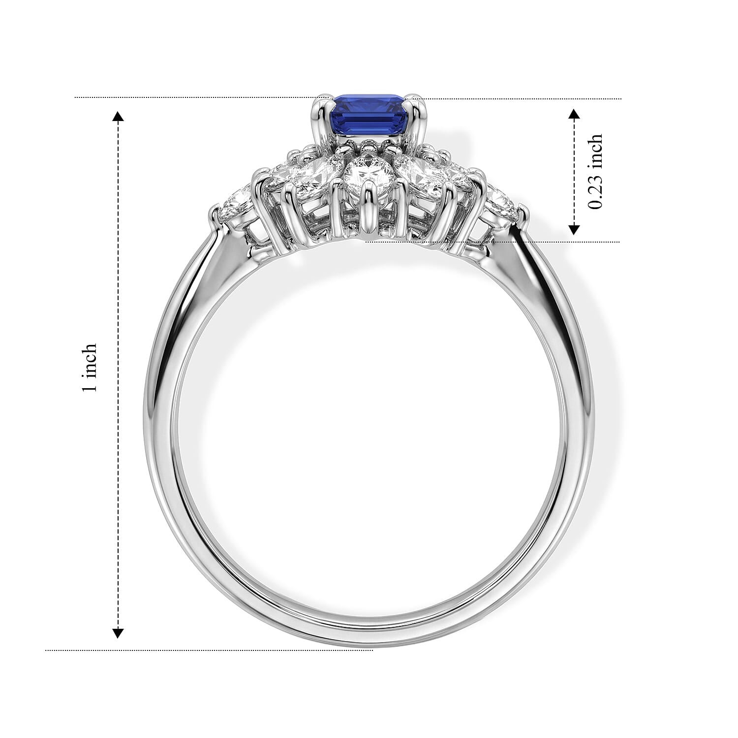 AAAA Cylone Blue Sapphire and White Diamond SI 1.80 ctw Ring in 900 Platinum (Size 7.0) 5.30 Grams